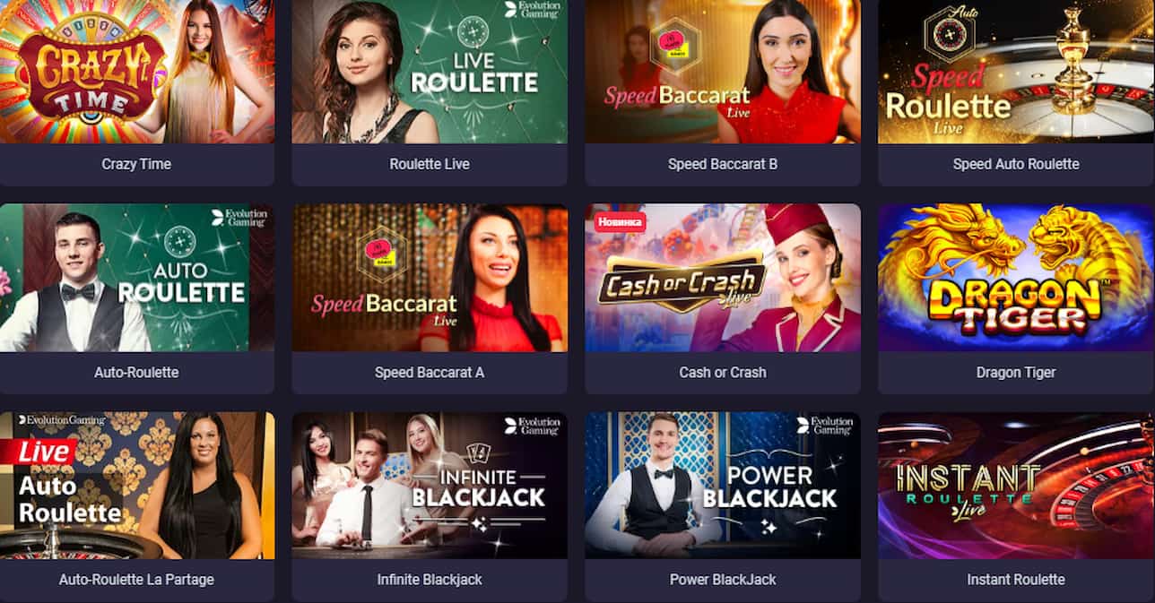 Список некоторых лайв- игр BitStarz Casino с изображением и фото дилеров и названием игр